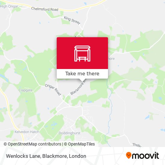 Wenlocks Lane, Blackmore map