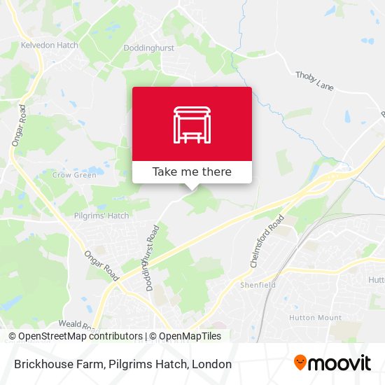 Brickhouse Farm, Pilgrims Hatch map