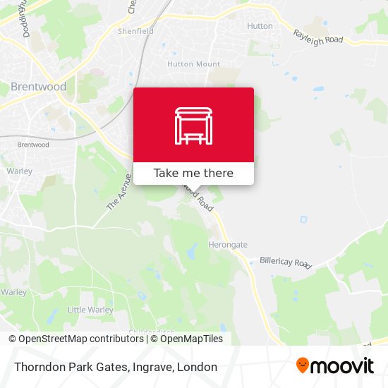 Thorndon Park Gates, Ingrave map