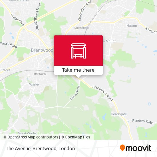The Avenue, Brentwood map