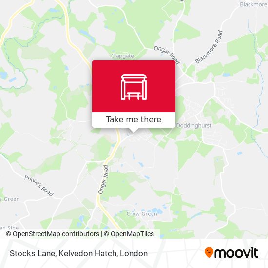 Stocks Lane, Kelvedon Hatch map