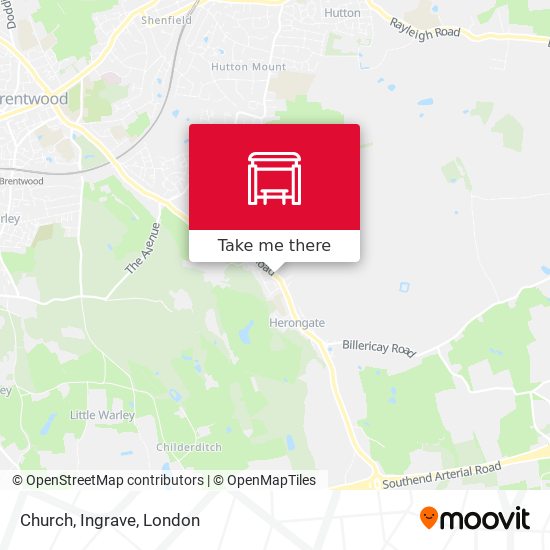 Church, Ingrave map