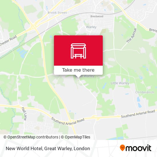 New World Hotel, Great Warley map