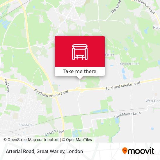 Arterial Road, Great Warley map