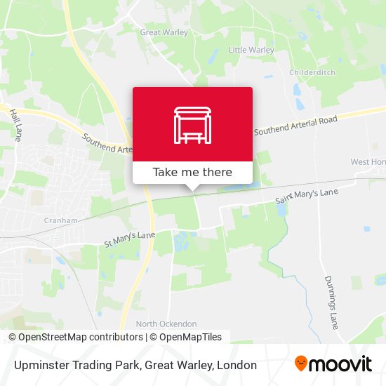 Upminster Trading Park, Great Warley map