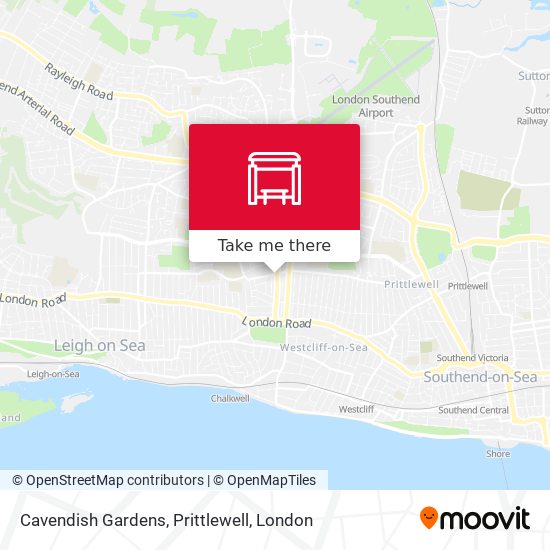 Cavendish Gardens, Prittlewell map