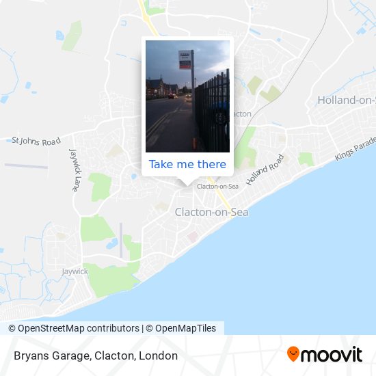 Bryans Garage, Clacton map