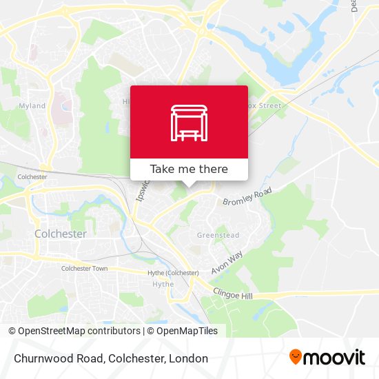 Churnwood Road, Colchester map