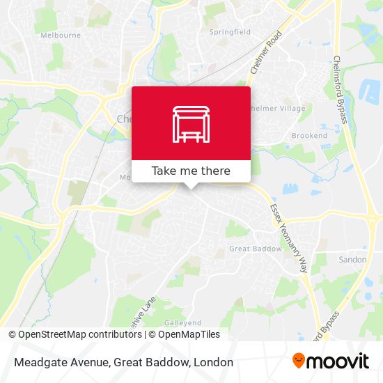 Meadgate Avenue, Great Baddow map