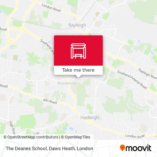 The Deanes School, Daws Heath map