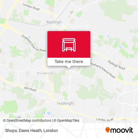 Shops, Daws Heath map