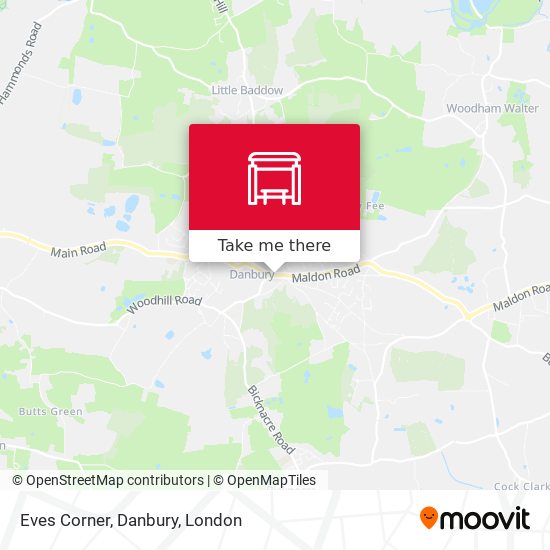 Eves Corner, Danbury map