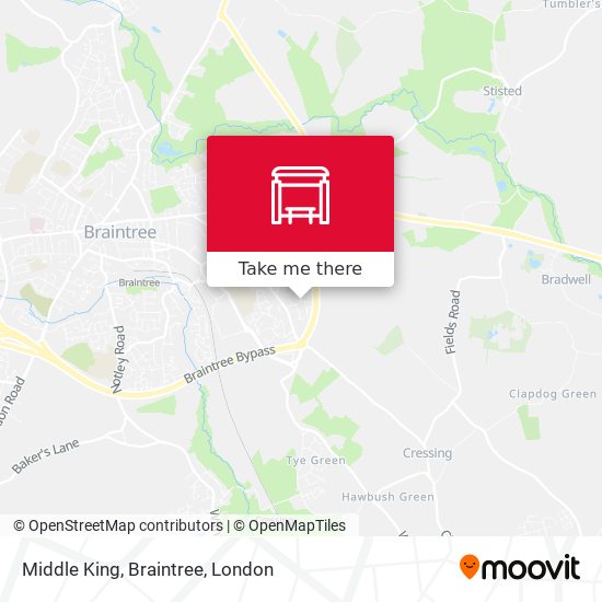 Middle King, Braintree map