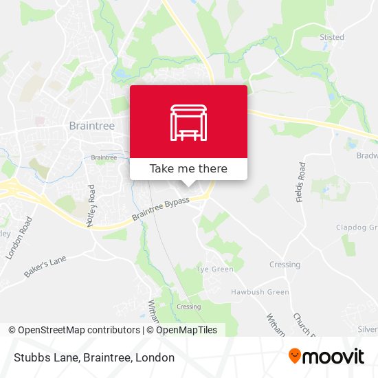 Stubbs Lane, Braintree map