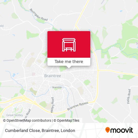Cumberland Close, Braintree map