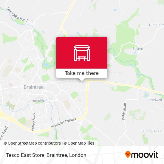Tesco East Store, Braintree map