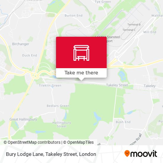 Bury Lodge Lane, Takeley Street map
