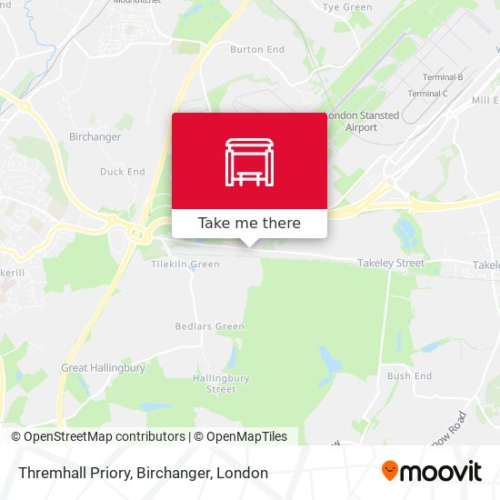 Thremhall Priory, Birchanger map