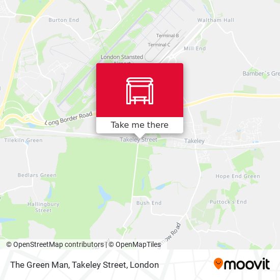 The Green Man, Takeley Street map