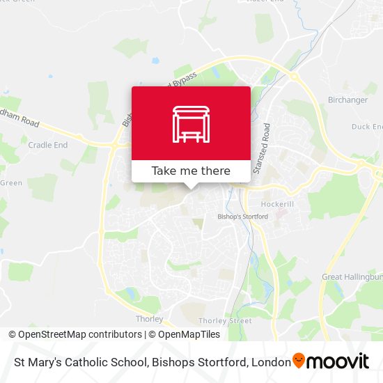 St Mary's Catholic School, Bishops Stortford map
