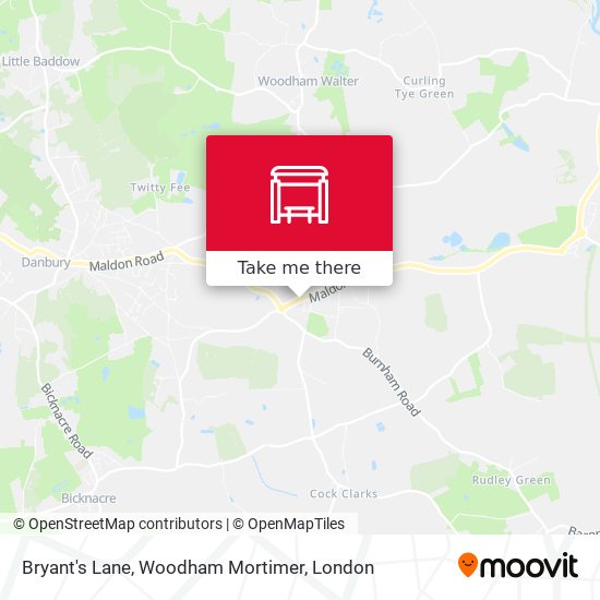 Bryant's Lane, Woodham Mortimer map