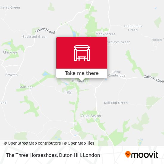 The Three Horseshoes, Duton Hill map