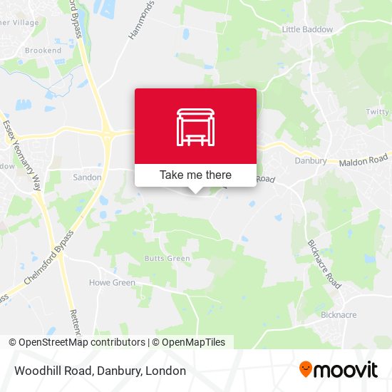Woodhill Road, Danbury map
