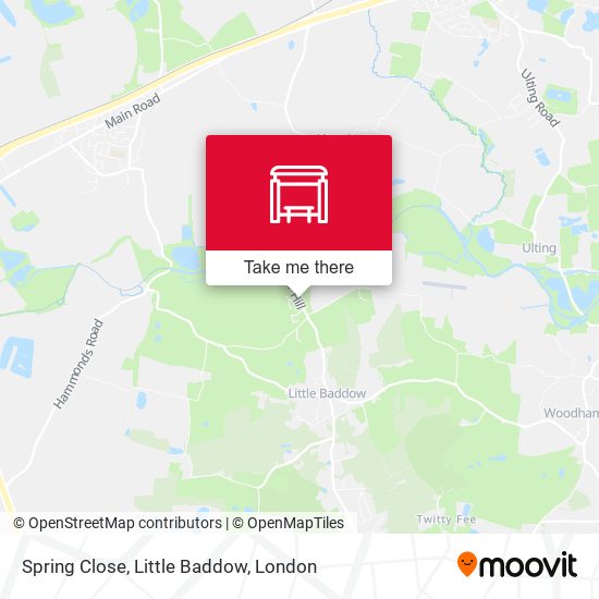 Spring Close, Little Baddow map