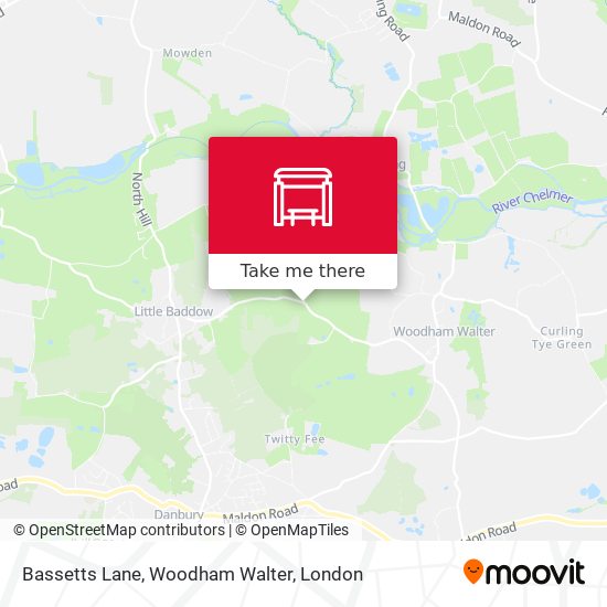 Bassetts Lane, Woodham Walter map