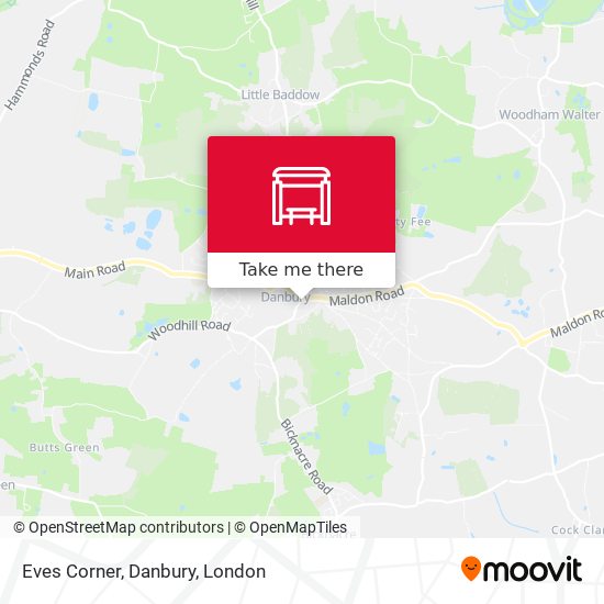 Eves Corner, Danbury map