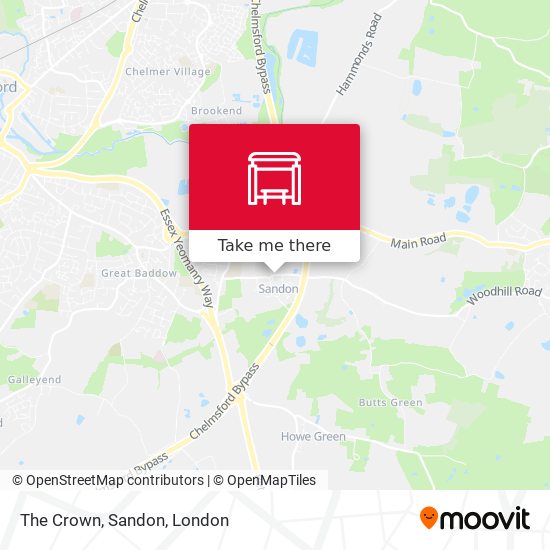 The Crown, Sandon map