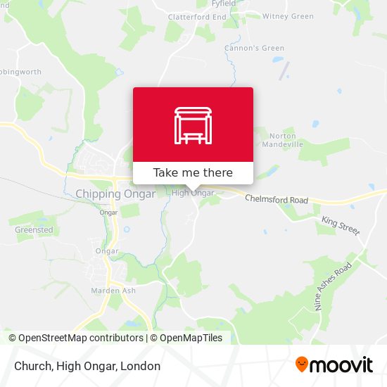 Church, High Ongar map