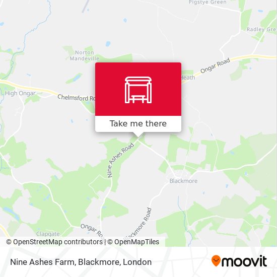 Nine Ashes Farm, Blackmore map