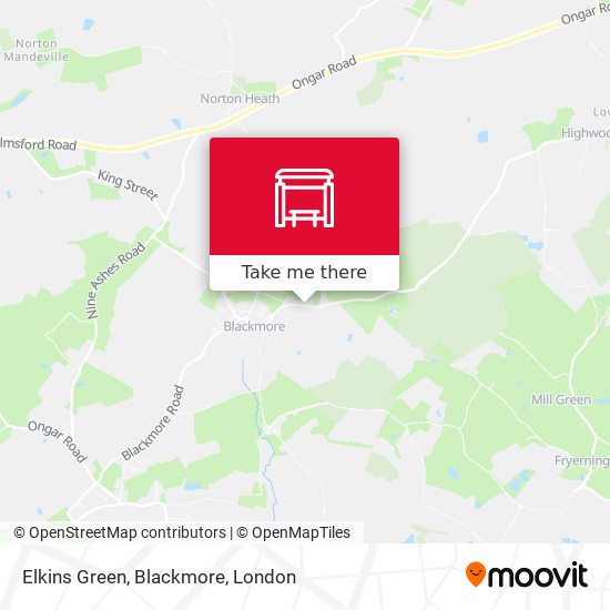 Elkins Green, Blackmore map