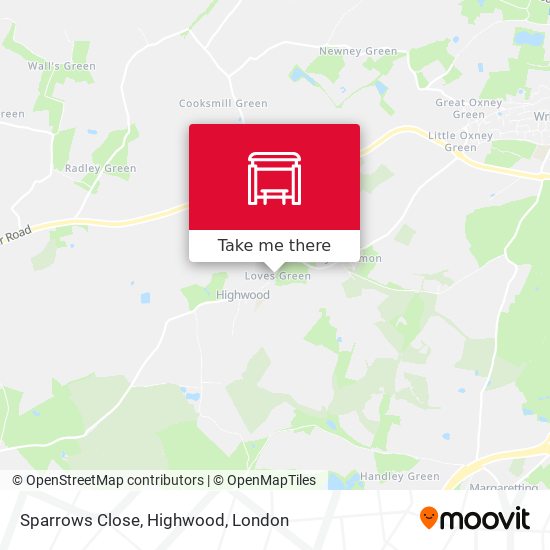Sparrows Close, Highwood map