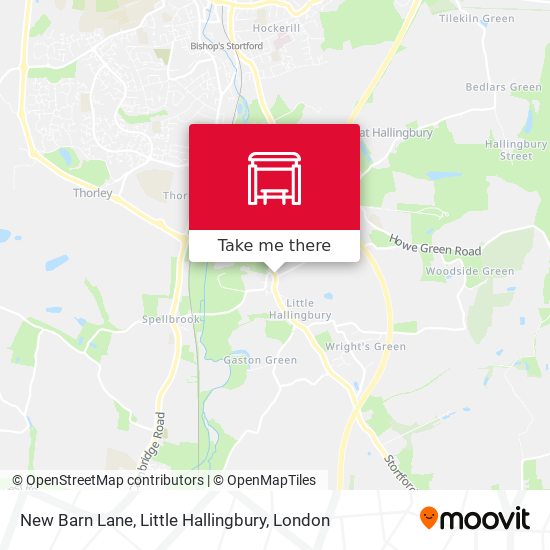 New Barn Lane, Little Hallingbury map