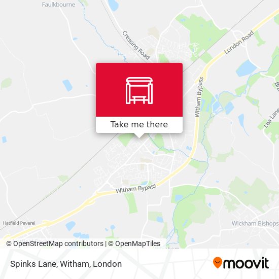 Spinks Lane, Witham map