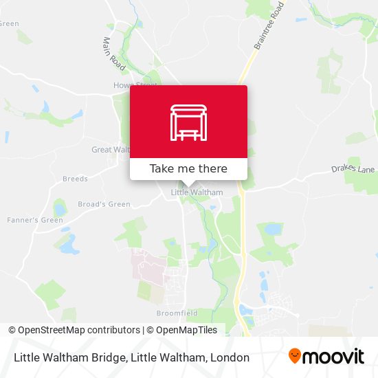 Little Waltham Bridge, Little Waltham map