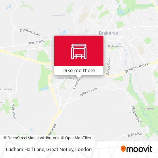 Ludham Hall Lane, Great Notley map