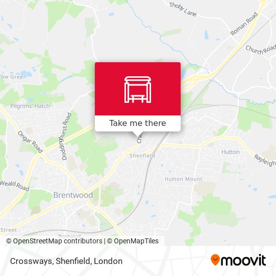 Crossways, Shenfield map