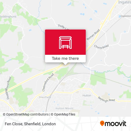 Fen Close, Shenfield map