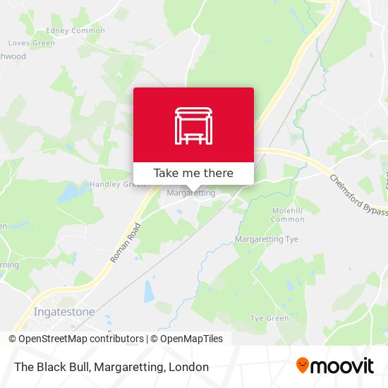 The Black Bull, Margaretting map