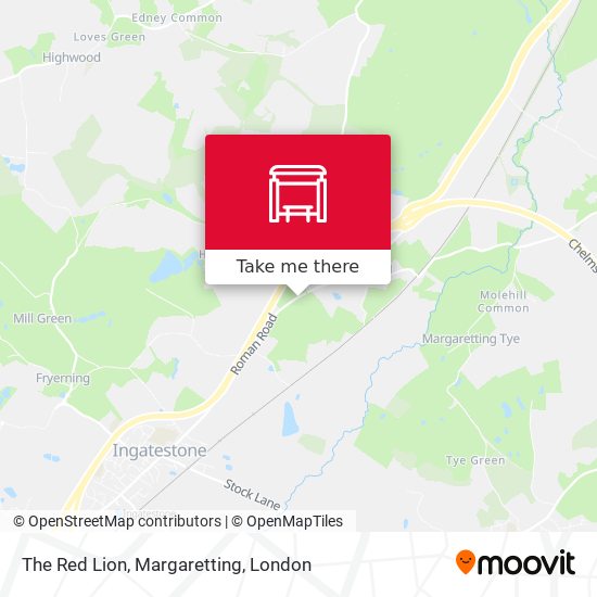 The Red Lion, Margaretting map