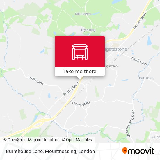 Burnthouse Lane, Mountnessing map