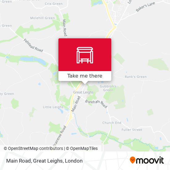 Main Road, Great Leighs map