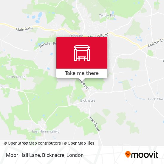 Moor Hall Lane, Bicknacre map