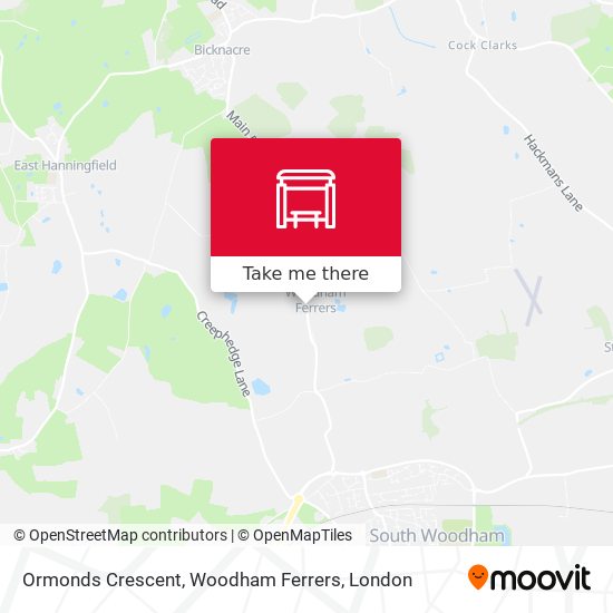 Ormonds Crescent, Woodham Ferrers map