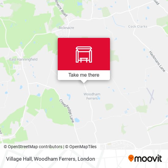 Village Hall, Woodham Ferrers map
