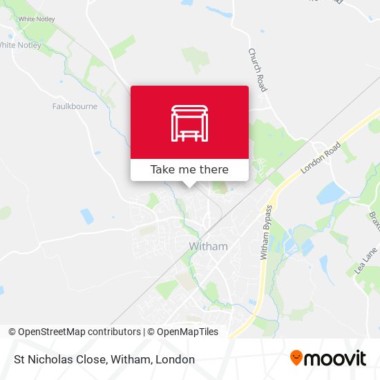 St Nicholas Close, Witham map