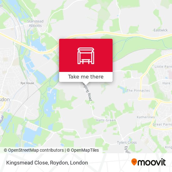 Kingsmead Close, Roydon map